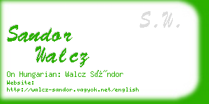 sandor walcz business card